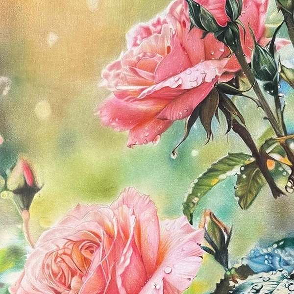 Comparison of black pen and oil paint